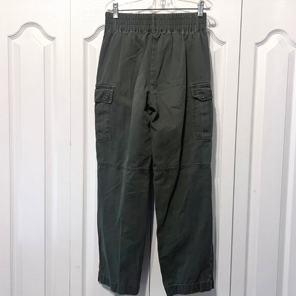 Forever 21- Size Small Jrs.  Army Green Cargo Cotton Pants-Side Pockets-Elastic - Picture 10 of 13